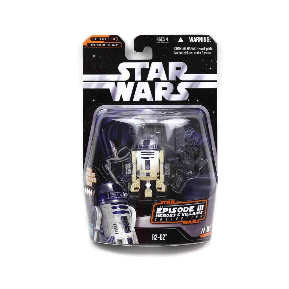 Hasbro Star Wars R2-D2 Figure Unisex 3.75in Blue New Episode III Heroes Villains